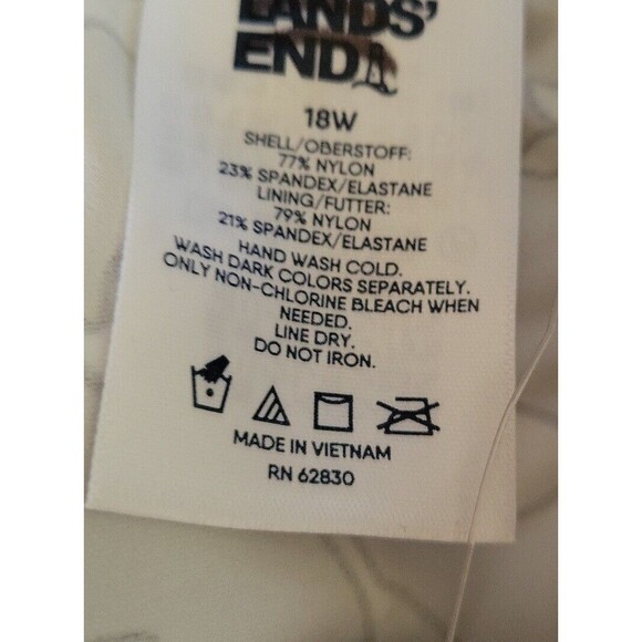 Swim Top Brown Floral 1X 18W Underwire Lands' End Underwire Wide Straps S314 - Picture 10 of 11